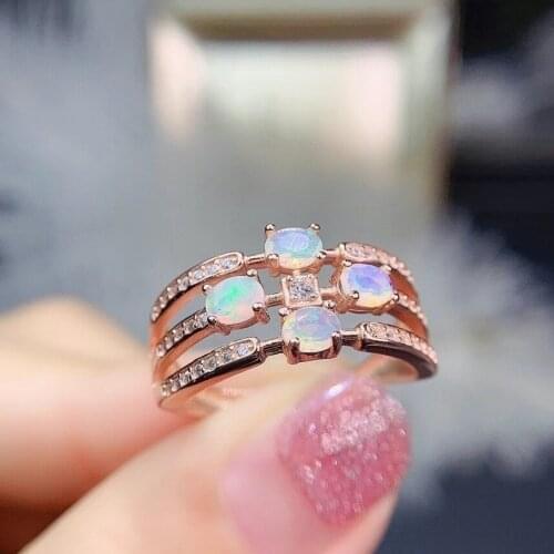 New Coming 100% Natural and Real Opal Ring 925 sterling silver Opal Ring Pure High Quality
