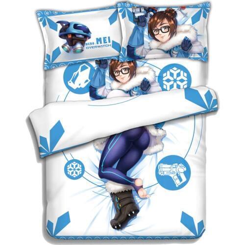 Japanese Anime Overwatch Bedding Sheet Bedding Sets Bedcover Pillow Case 4PCS