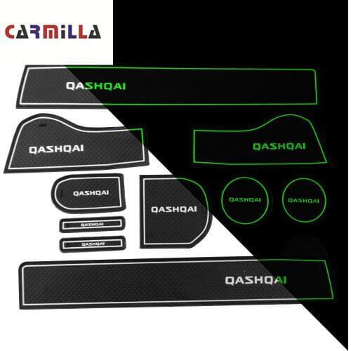 Car Gate Slot Pad Fit for Nissan Qashqai J10 2007 - 2018 Interior Door Pad Car Cup Holders Non-slip Mats Accessories