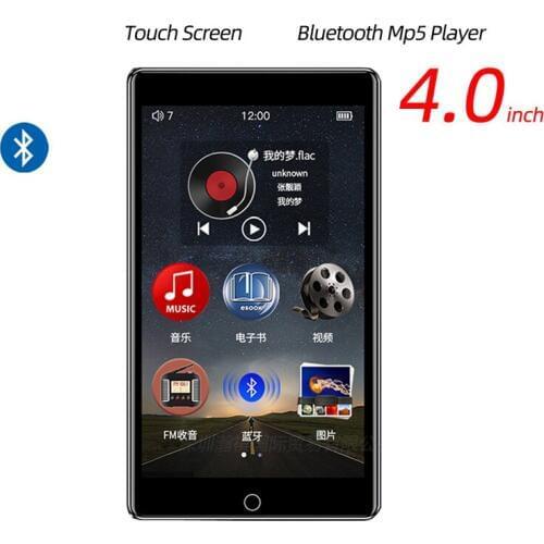 4.0 inch Bluetooth 5.0 MP4 Full Screen HiFi Music Player FM Radio Lossless APE FLAC MP5 OTG Built-in Speaker Video Players