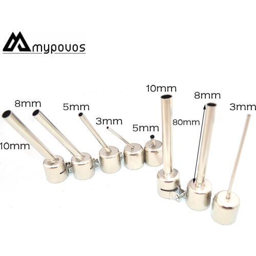 MYPOVOS 8pcs/lot Oblique angle of 45 degrees and Right angle Lengthened type BGA nozzle 850/852 series hot air gun nozzle