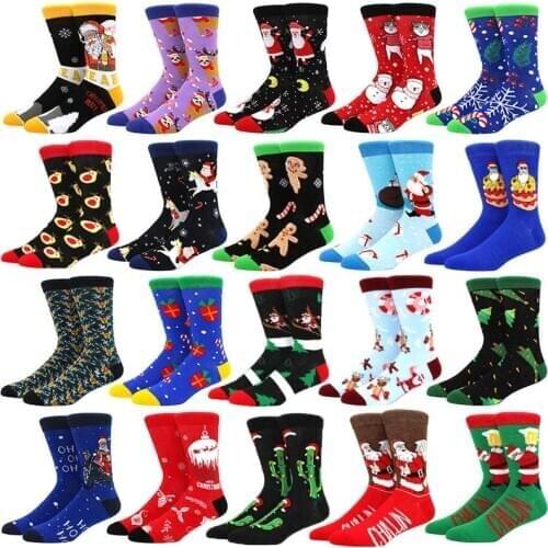 New 2020 Christmas Socks Women Funny Santa Claus Christmas Tree Snow Elk Cotton Happy Socks Men Harajuku New Year Sokken