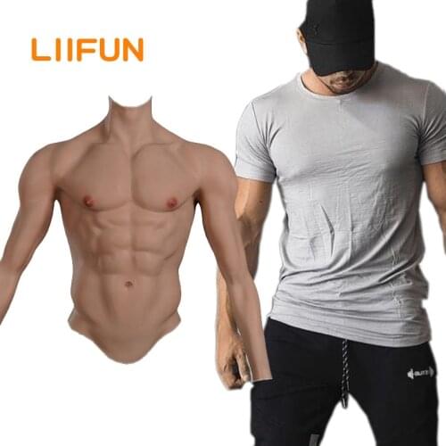 2021 New Upgraded Silicone Muscle Suit Breastplate Fake Breast Muscle Costume One-piece Cosplay Crossdress Pechincha Travesti 18