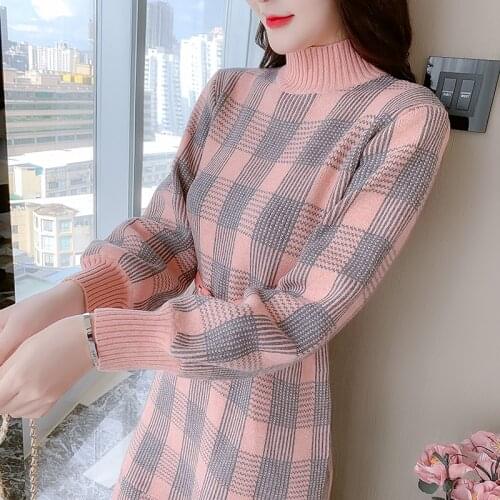 Fashionable Womens Dresses 2020 Autumn New Fashion Trendy Thinner Long Sweater Knitted Dress with Coat