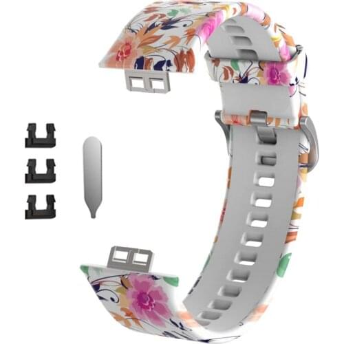 Printing Rubber Strap for -Huawei Watch Fit Smart Wristband Bracelet Accessories High Quality Replacement Sport Band
