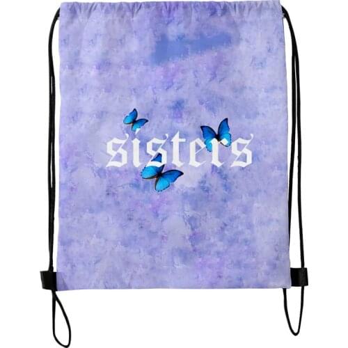 James Charles Blue Butterfly Sisters Merch FashionStyle Student Shoulder Storage Bag Drawstring Travel Beach Backpack Toys Shoes