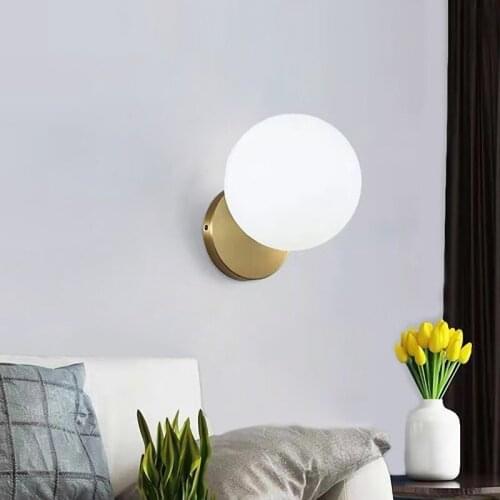 Nordic Modern LED Wall Lamps For Restaurant Apartment Corridor Contracted Glass Ball Decor Luminaire Indoor Lighting Supplies