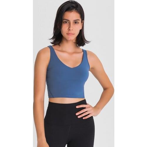 U-Back Butter Soft Workout Gym Yoga Bras Top Women Naked-feel Padded Athletic Running Fitness Sport Crop Tops Brassiere