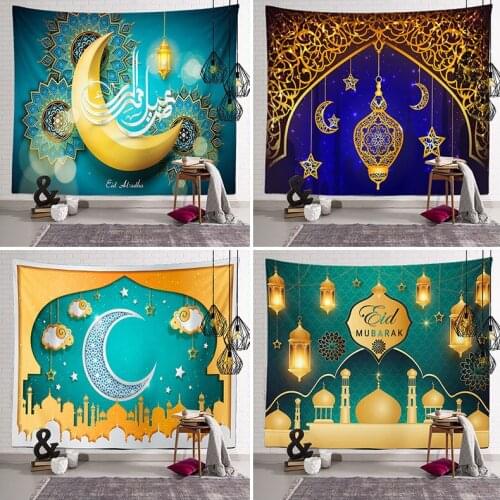 Ramadan Decorations For Home Tapestry Moon Star eid mubarak Wall Hanging Tapestries Ramadan Kareem Decor for Living Room Bedroom