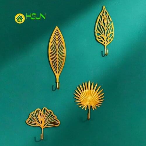 Hanger Holder Wall Hook Gold Metal Iron Maple Leaf Style Hot Selling Newest For House Home Room Nordic Ins Decoration