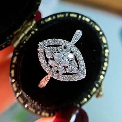 Vintage Silver Rings with Bling Zircon Stone Wedding Engagement Fashion Jewelry for Women 2021 Trend