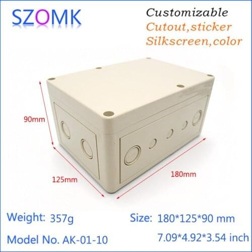 IP65 waterproof enclosure 1 piece, 180*125*90mm szomk IP65 waterproof plastic box enclosure for electronics pcb housing