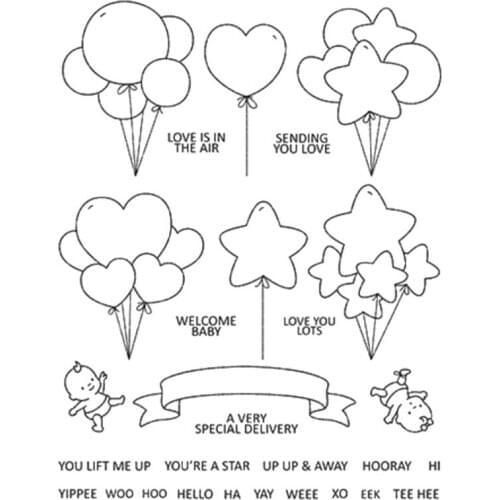 Balloon Clear Stamp Or stamp for DIY Scrapbooking/Card Making/Kids Fun Decoration Supplies A760