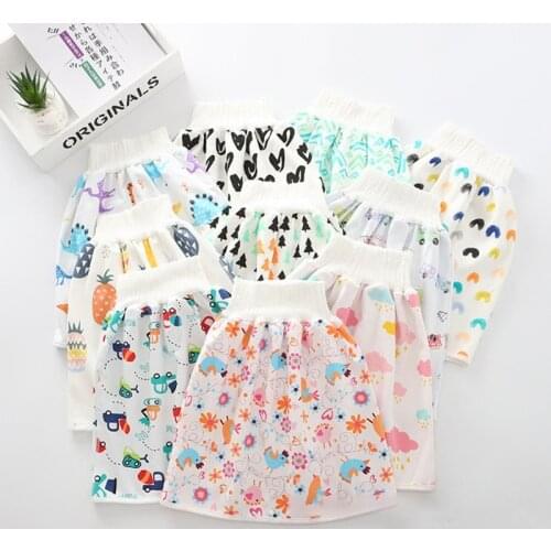 W3JF Comfy Infant Baby Diaper Skirt Waterproof Absorbent Cotton Washable Skirt Shorts