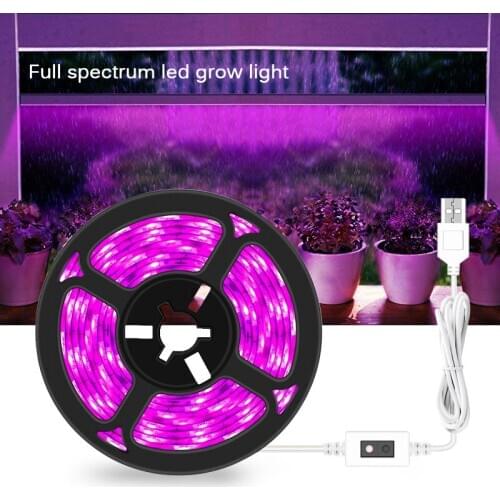 0.5m 1m 2m 3m Full Spectrum Phyto Tape 2835 LED Grow Light USB DC5V SMD Grow Light Strip For Plants Flowers Seeds Greenhouses