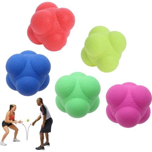 1PCs Hexagonal Bouncing Ball Medium Difficulty Great Ball Solid Fitness Training Agility Speed Reaction TRP Ball Toy Sports