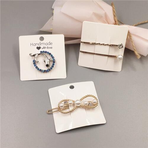 100 pcs white square DIY hairpin brooch/headdress/hairpin price display card 6x6cm accept customization