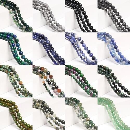 15.5" Natural Sodalite Africa Turquois Green Agat 4 mm 6 mm 10 mm 12 mm Loose Stone Polished Strand Beads For DIY Jewelry Earing