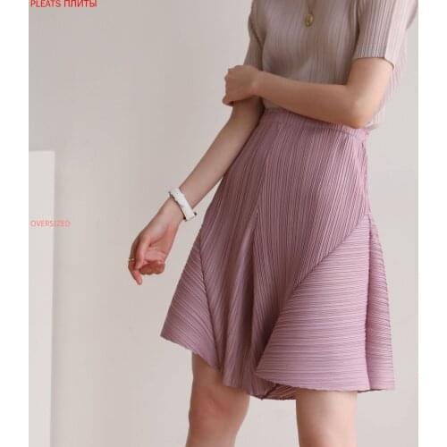 2021 Summer Miyake Folds Fashion Casual Loose and Thin Stitching Shorts Five-point Short Pleats Short Femme Ropa Mujer Pantalone