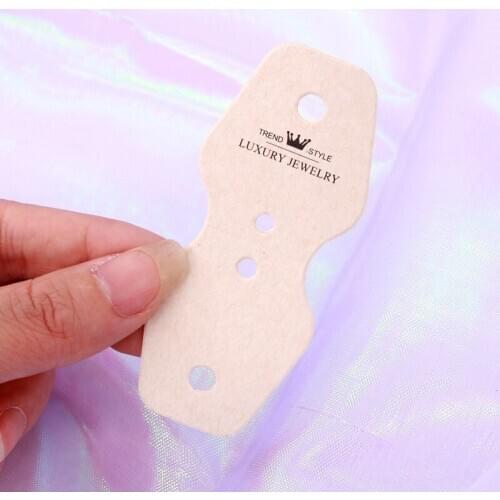 3.5*8cm Collapsible Jewelry Display Necklace Card Tag 100pcs/lot Hair Accessories Packing Hair Rope Card Ornament Display