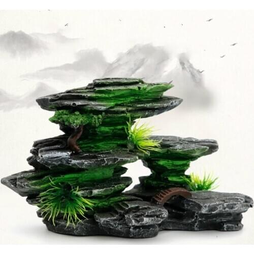 Fish tank landscaping ornamental rockery artificial resin craft, aquarium decoration stone ornaments