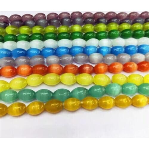 Free shipping 8x12mm red Mexican opal rice barrel cat eye spacers accessories loose beads for jewelry making 15inch GE5353