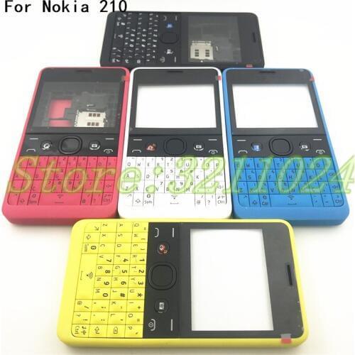 For Nokia 210 New Full Complete Mobile Phone Housing Cover Case+English Keypad+Logo