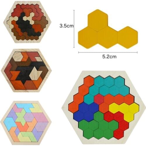 Wooden Puzzle Honeycomb Puzzles Fun Variety Puzzle Baby Intelligence Development Training Puzzle Toys For Children