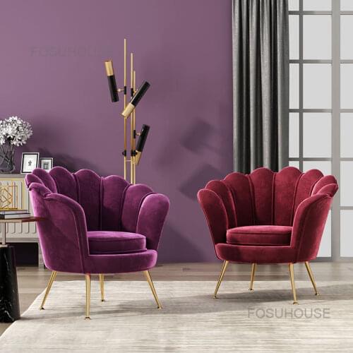 European Apartment Living Room Sofa Cloth Armchair Living Room Chairs Home Furniture Custom Balcony Petal Leisure Small Sofa