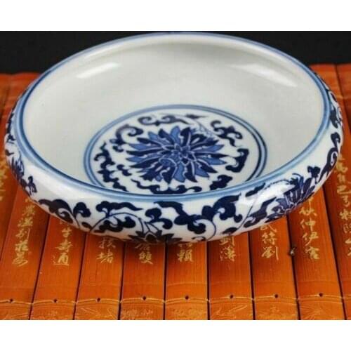 Chinese old Blue and white porcelain writing-brush washer