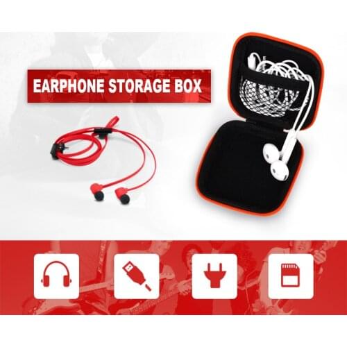 Storage Cable Box Hard Headphone PU Leather Case Earphone Bag Usb Cable Organizer Portable Earbuds Storage Box