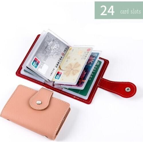 Fashion PU Leather Function 24 Bits Card ID Passport Card Wallet Case Business Card Holder Men Women Credit Passport Card Bag