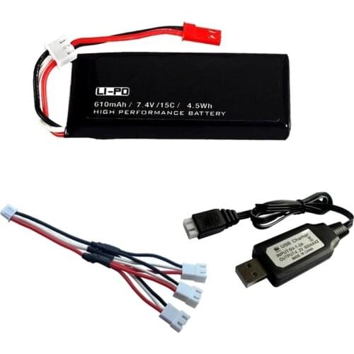 7.4V 610mAh lipo battery For Hubsan X4 H502S H502E H216A With Charger Set For RC Quadcopter Drone Parts 7.4 V