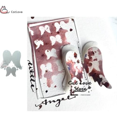 2PCS Angel Wing Metal Cutting Dies Stencils For DIY Scrapbooking Paper Card Decorative Craft Dies Embossing Die Cuts New 2019