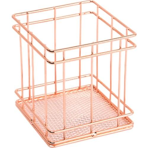 Metal Wire Makeup Brush Holder Pen Holder for Desktop Organizer Ruler Container Cup Pencil Holder Modern Home Business