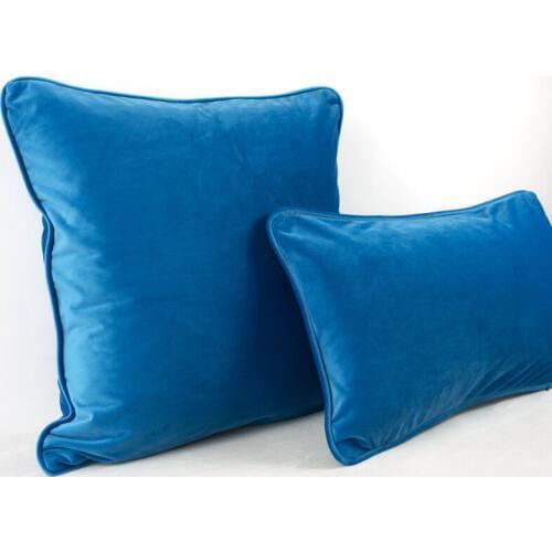 Soft Blue Thickened Velvet Cushion Cover Sofa Bed Pillow Case No Balling-up Home Decor Without Stuffing