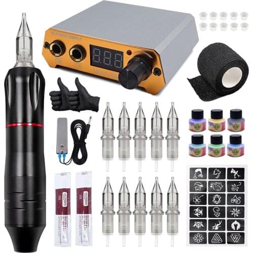 Tattoo Machine Kit Professional 3A Power Supply Permanent Makeup Device Eyebrow Tattoo Kits For Eyeliner Lip Tattoos Beginners