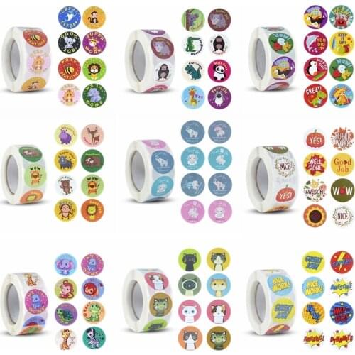 500pcs Reward Stickers for Kids Cute Ainamal Cartoon Stickers Classic Toys Sticker Teacher Reward Sticker Gift Sealing Lables
