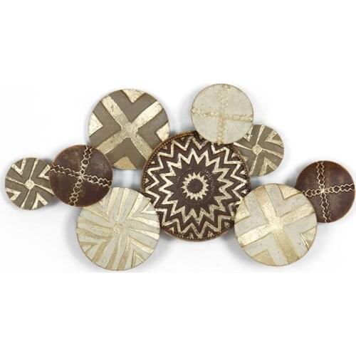 Nordic Wrought Iron Round Shape Wall Sticker Home Livingroom Background Wall Mural Decoration Corridor Store Wall Hanging Crafts