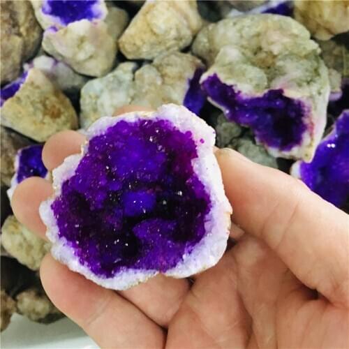 Natural crystal agate cave plated specimen