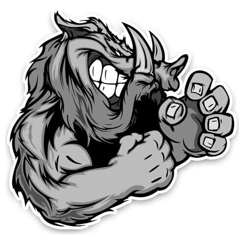 New Personality Car Stickers Strong Unfriendly Plump Wild Boar Motorcycle Decals Scratches Waterproof PVC 12cm *11cm