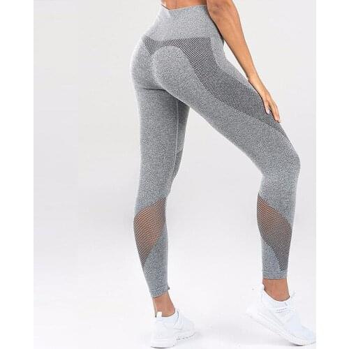 New Sexy Grey Training Womens Sports Yoga Pants Leggings Seamless Gym Fitness Workout Running Tights Women Sportswear Clothing