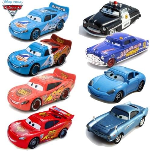 Original Disney Pixar Cars 2 3 Lightning McQueen Mater Jackson Storm Ramirez 1:55 Diecast Metal Alloy Model Toys Birthday Gift