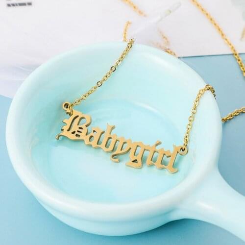 Customized Name Necklace Personalized Letter Necklaces Custom Name Pendant Stainless Steel Necklace Chain Women Necklace Gifts