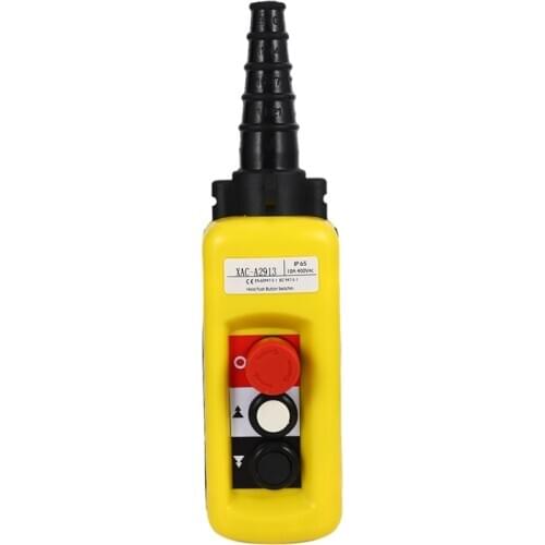 Lift Control Pendant XAC-A2913 Waterproof Handheld Pushbutton Switch with Electric Hoist Handle, 2 Buttons with Two Speed ​​and