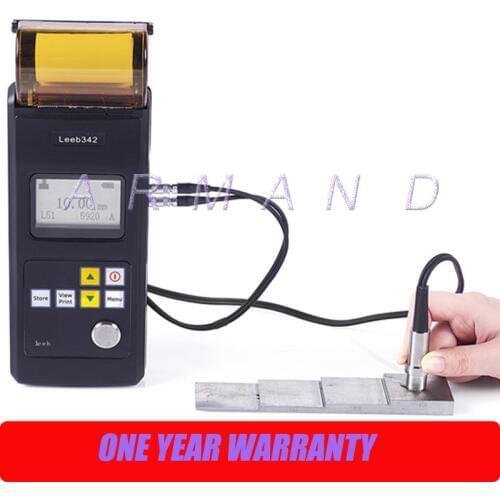 Portable Ultrasonic Thickness Tester Build-in Thermal Printer Leeb342 Thickness Meter 0.75~300 mm Metal Plastic Glass