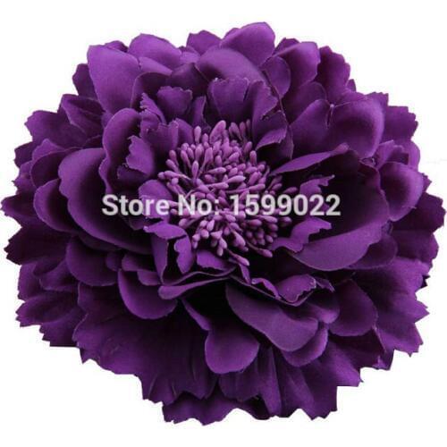 Festival Peony Hair Flower Hairpins Eggplant Purple Head Accessories for Teen Girls Women Hairpiece Boho Performance Headdresses