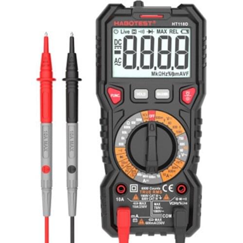 HABOTEST HT118D Manual Range Professional 6000 Count Digital Multimeter Ohm Hertz Capacitance Hertz Voltmeter Multimeter
