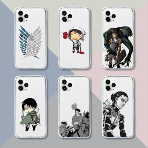 Attack on titan anime Phone Case Transparent For iPhone 12 11 pro mini XS XR X max 5 6 s 7 8 plus Soft TPU Clear Mobile bags