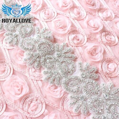 10 yards Bling Motif rhinestone appliques belts with silver beads-line for wedding dresses evening gown decoration sash belt